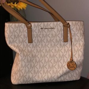 Authentic Michael Kors Large White Tote Purse